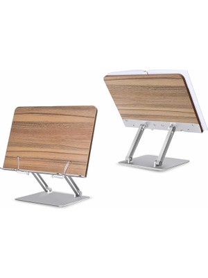 Sevimle Store STD002 Okuma Açısı Ayarlı,kıskkaçlı Alüminyum&ahşap Kitap/tablet/notebook Standı Modern Rahle