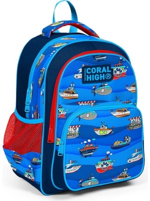 Sevimle Store High Lacivert Mavi Gemiler Ilkokul Okul Sırt Çantası - Erkek Çocuk