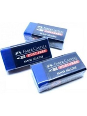 Faber-Castell 3'lü Mavi Sınav Silgisi - Tozsuz Kullanım İçin İdeal Seçim