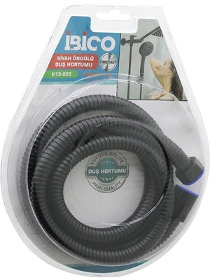 Siyah Metal  Örgülü Duş Hortumu  1.5mt   Vakumlu Ambalaj  Anti Twist=dolanmaz-Kıvrılmaz-Kopmaz (4801)