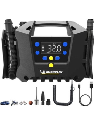 Sevimle Store MC34259 11.1VOLT/2.5AH. Li-Ion 120PSI Ayarlanabilir Dijital Basınç Göstergeli Şarjlı Lastik & Yatak Şişirme Pompası