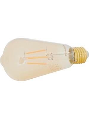 Sevimle Store E27 Fil ST64 Lamba, Sıcak Sarı Işık 4W 360LM 2000K Gold