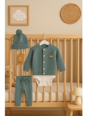 Babymy Nefes Alan Yeşil – Triko 4’lü Bebek Seti