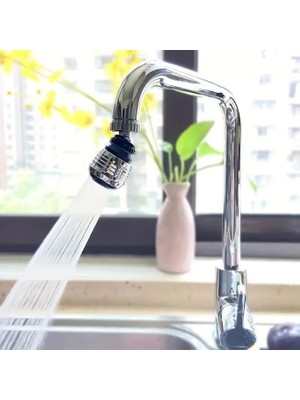 Sevimle Store Dönebilen Su Tasarruflu Musluk Başlığı | 2 Modlu Akış | Kolay Montaj | Mutfak ve Banyo Için Uyumlu Kısa Başlık | Perlatörlü Su Tasarrufu Başlığı