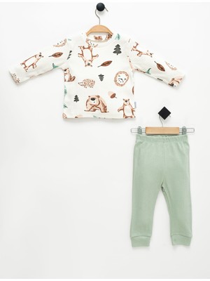NEU KIDS Unisex Çocuk Baskılı Uzun Kollu %100 Pamuklu Pijama Takımı 1-4 Yaş