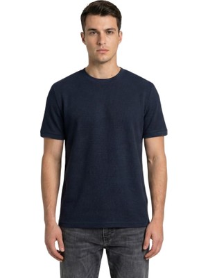 Trender O Yaka Amerikan Pike Erkek T-Shirt 2387 Indigo