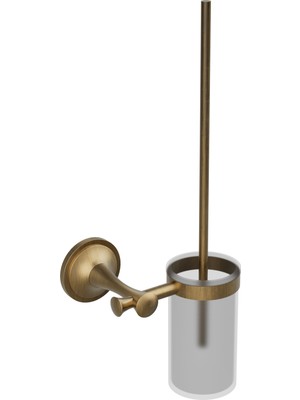 Conta Astra Serisi %100 Pirinç Tuvalet Fırçası – Cam Hazneli, Paslanmaz, Duvara Monte, 2 Yıl Garantili