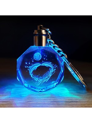 Tncline Yunus Balığı Tasarımlı Renk Değiştiren Işıklı Anahtarlık (Tunçline)