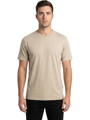 Trender  Süprem O Yaka Erkek T-Shirt 2020-1 Bej