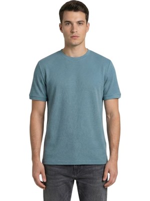 Trender Likralı Petek Süprem Erkek T-Shirt 2639 S.blue