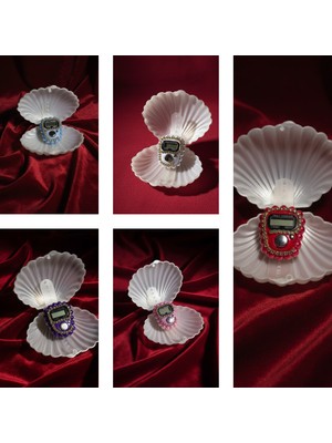 Makeops Istridye Kutu Hediyelik (Mevlid Çeyizlik Hac Umre)Süslü Taşlı Zikirmatik 20 Adet