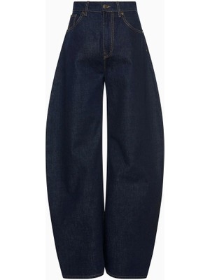 A.w.a.k.e. Mode Kadın Yüksek Bel Lacivert Geniş Paça Jean Pantolon