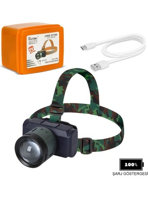 4200 Lümen Şarjlı Sensörlü Göstergeli Kafa Lambası WT-719