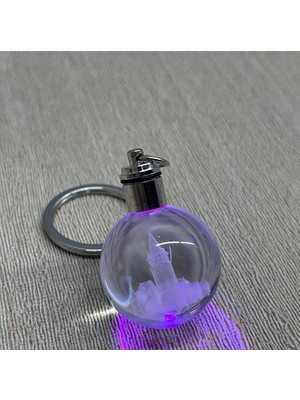 Ledli Galata Kulesi Tasarımı Kristal Anahtarlık ALK3780