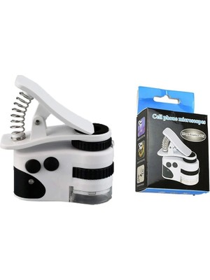 60X Mini Cep Telefonu Için Mandallı Mikroskop Uv Ledli Büyüteç Model AL2431