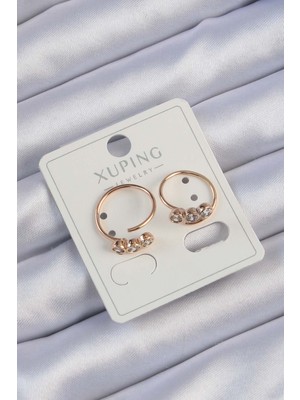 Xuping Rose Renk Zirkon Taşlı Su Yolu Küpe