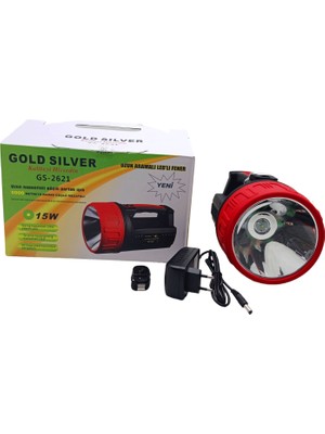 15W LED 2in1 Uzun Aramalı Adaptör Şarjlı El Feneri Projektör (4801)