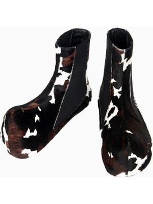 A.w.a.k.e. Mode Kadın Çok Renkli Hakiki Deri El Yapımı Kısa Topuklu Bot