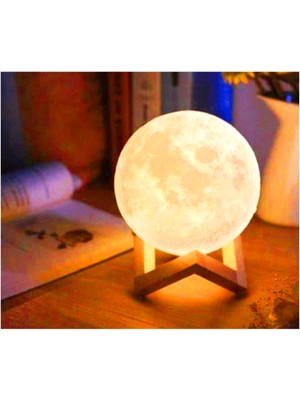 3D Moon Lamp Ay Küre Gece Lambası Ayaklı (4801)