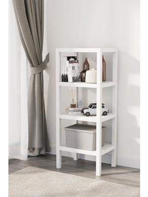 Sevimle Store Life 4 Katlı Plastik Beyaz Banyo Mutfak Rafı MIT1049