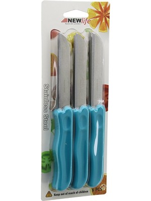6pcs  Meyve  Bıçak  Renkli Plastik Saplı (4801)