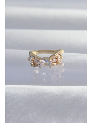 Ayder Timya Pirinç Gold Renk Zirkon Taş Kaplama Earcuff Küpe (Timya/1395) 190835