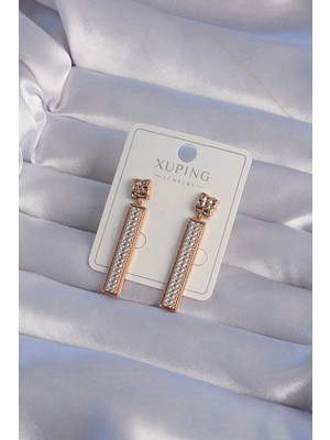 Ayder Timya XUPİNG Rose Renk Zirkon Taşlı Su Yolu Küpe (Timya/1395) 190868