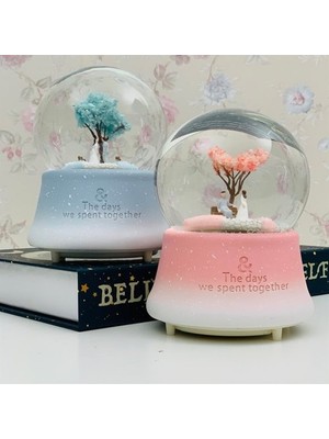 SanalAMCA Store Orta Boy Romantik Çiftler Temalı Kar Küresi