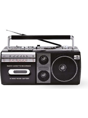 Ttt Siyah Kaset Çalar - Bluetooth USB Tf Aux Fm Özellikli