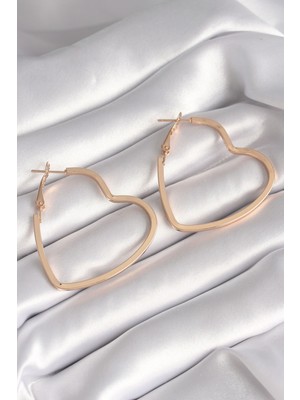 Ayder Timya Pirinç Gold Renk Kalp Model Kadın Küpe (Timya/1395) 190237