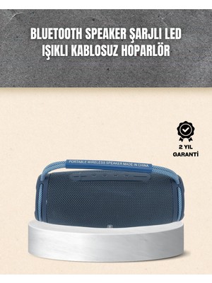 Fantastik Store Hafif ve Dayanıklı Renkli Işıklı Taşınabilir Müzik Hoparlörü