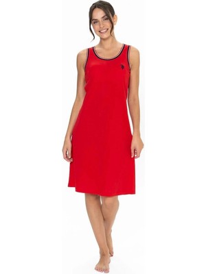 U.S. Polo Assn. Kadın Kolsuz Kırmızı Gecelik DLX-20006