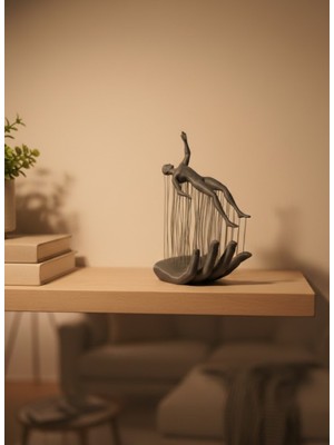 Fantastik Store El Insan Figürü Gri Modern Sanatsal Tasarım Salon ve Raf Dekorasyonu Için Özel Biblo