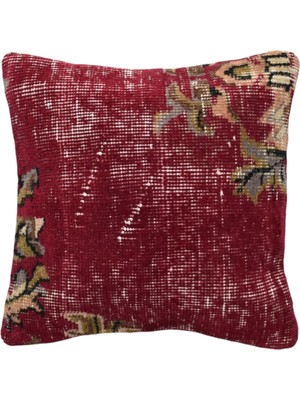 Kilim Antik El Dokuma Dekoratif Halı Kırlent Yastık Kılıfı 1214 - Vintage - Çok Renkli