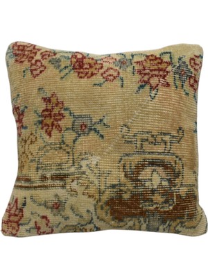 Kilim Antik El Dokuma Dekoratif Halı Kırlent Yastık Kılıfı 1208 - Vintage - Çok Renkli