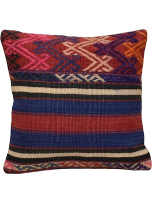 Kilim Antik El Dokuma Dekoratif Kilim Kırlent Yastık Kılıfı 1246 - Yeni - Çok Renkli