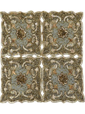 Kilim Antik El Işi Kum Boncuklu Ince Masa Sehpa Fiskos Örtüsü 0880 - Yeni - Çok Renkli