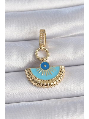 Ayder Timya Pirinç Gold Renk Nazar Boncuklu Ajda Charm (Timya/1395) 191232