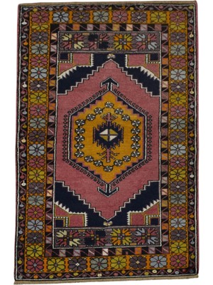 Kilim Antik El Dokuma Pastel Tek Göbek Niğde Ortaköy Yün Halı 0824 - Yeni - Çok Renkli