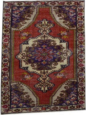 Kilim Antik El Dokuma Kapadokya Anadolu Yün Halı 0876 - Vintage - Çok Renkli