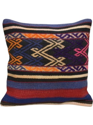 Kilim Antik El Dokuma Dekoratif Kilim Kırlent Yastık Kılıfı 1257 - Yeni - Çok Renkli