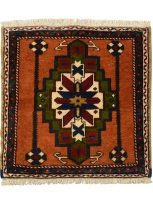 Kilim Antik El Dokuma Aksaray Taşpınar Köşe Minderi Kare Yün Halı 0826 - Yeni - Çok Renkli