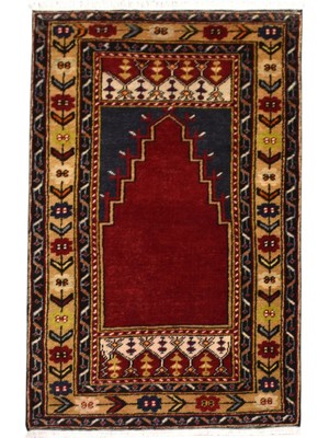 Kilim Antik El Dokuma Seccade Namazlık Niğde Maden Yün Halı 0841 - Yeni - Çok Renkli