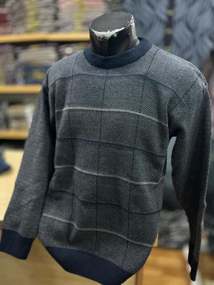 TCR Erkek Triko Yuvarlak Yaka Desenli Kazak