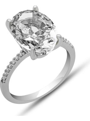 Harem Altın Gümüş Ice Cut Oval Zirkon Taşlı Kadın Yüzük