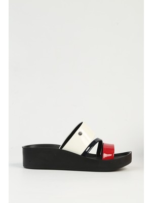 Pierre Cardin Kırmızı Dolgu Topuk Günlük Kadın Terlik 7497