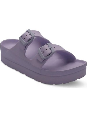 Slazenger Toal Kadın Yüksek Taban Lila Confort Eva Terlik Çift Bantlı Yaz Modelleri