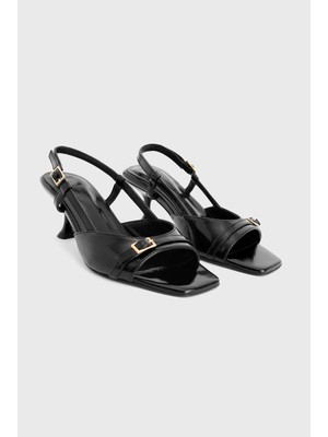 Love My Body Rugan Deri Küçük Topuk Ayakkabı Siyah 103L9575000