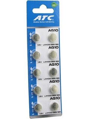 Tuncel Store Buton Pil - Saat Lazer Hesap Makinesi Pili 10LU Paket AG10 - LR1130H - 389A -1.55V (5389)