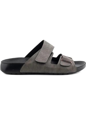 Roy Jones Madrid Erkek Gri Cırtlı Tokalı Günlük Terlik 5001